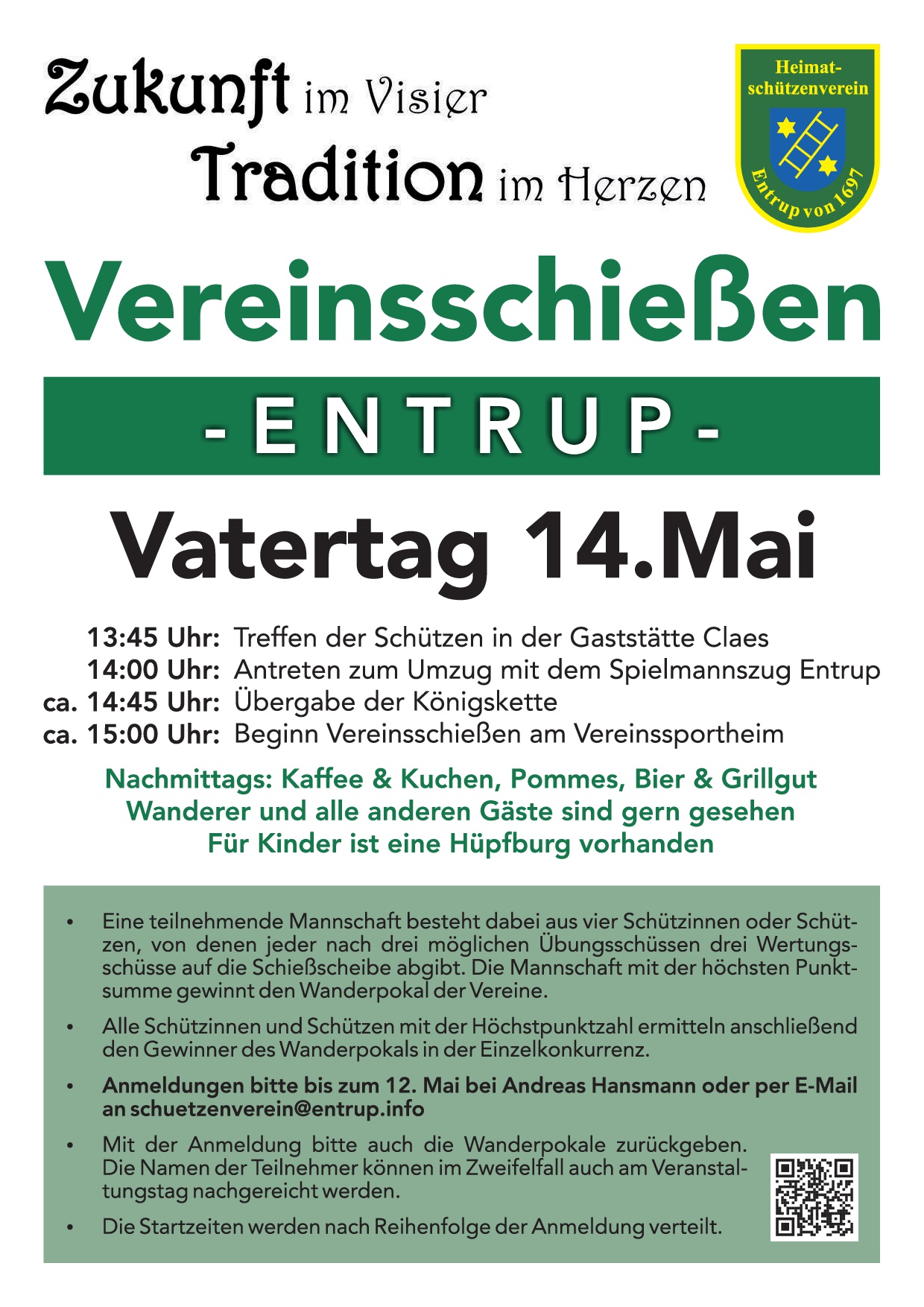 Plakat zum Vereinsschießen 2026